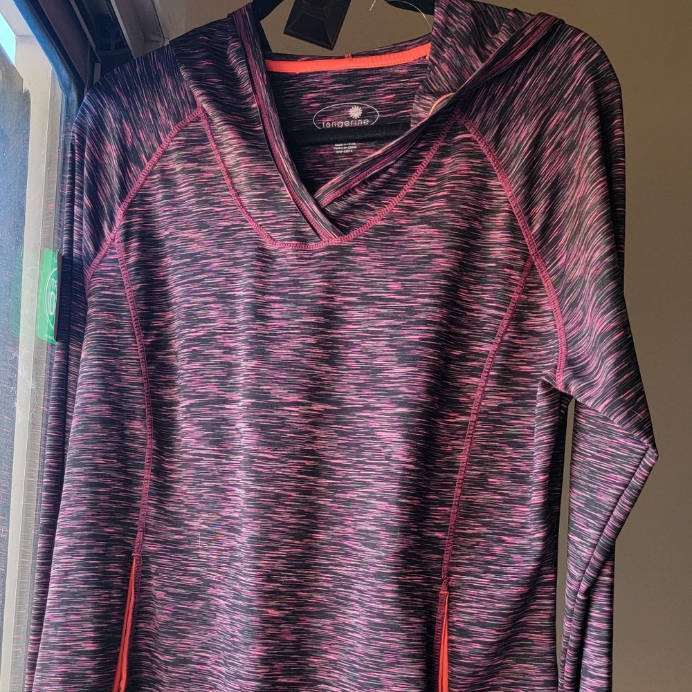 Women's Marled Hot Pink/Black Sweatshirt
